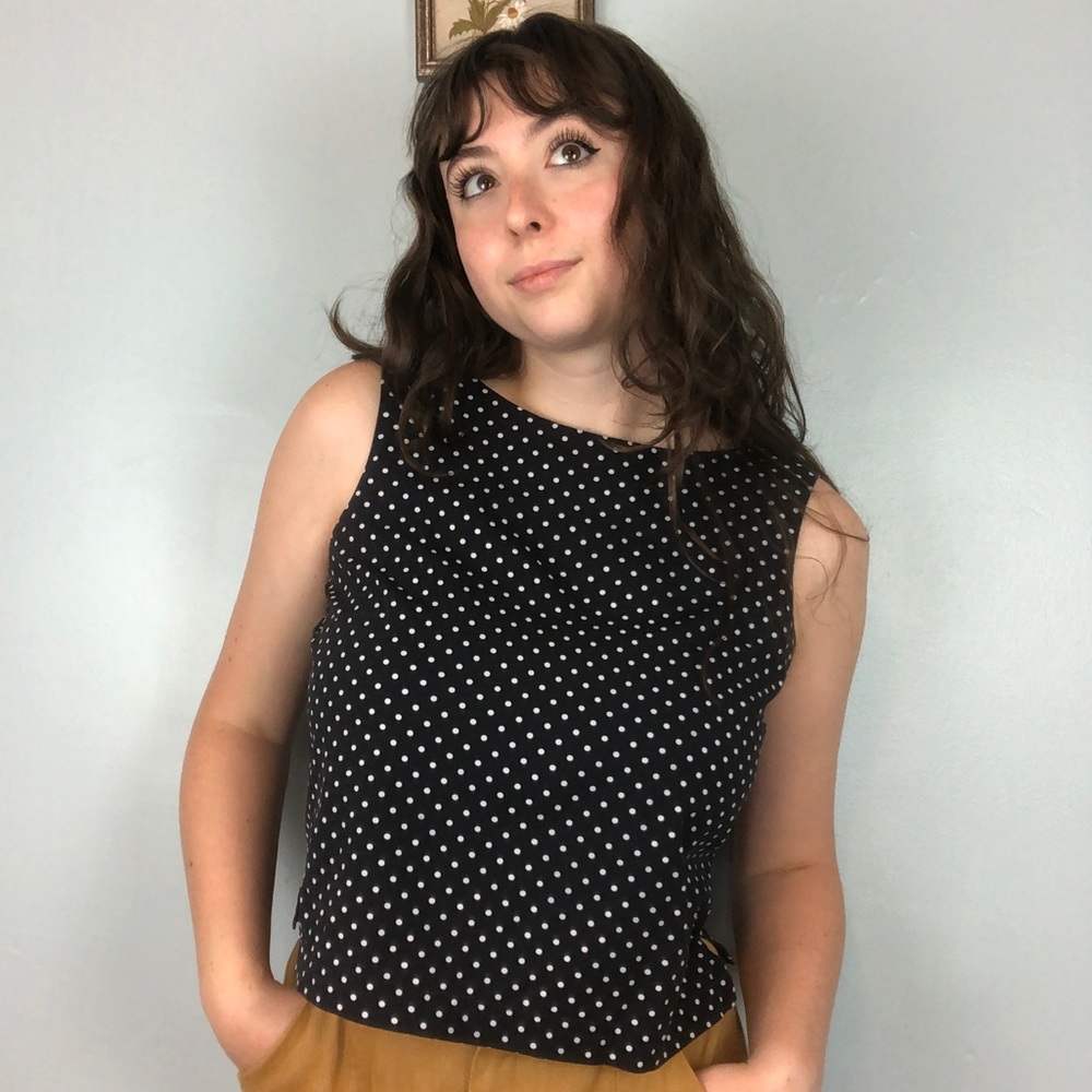 🌼Vintage Basic Threads Polka Dot Blouse🌼